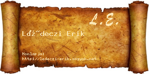 Lédeczi Erik névjegykártya